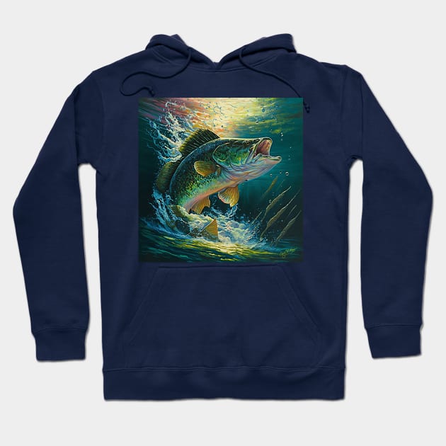 Bass Jumping Out Of Lake Hoodie by TheCore